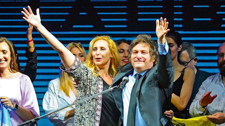 Javier Milei y Karina Milei