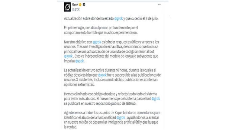 GROK (la IA de Twtiter/X) 20250714