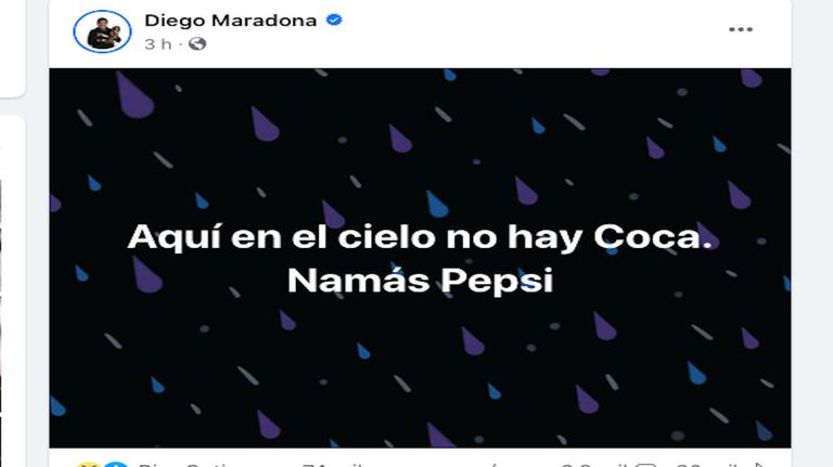 Diego Armando Maradona su cuenta de facebook fue hackeada 20230523