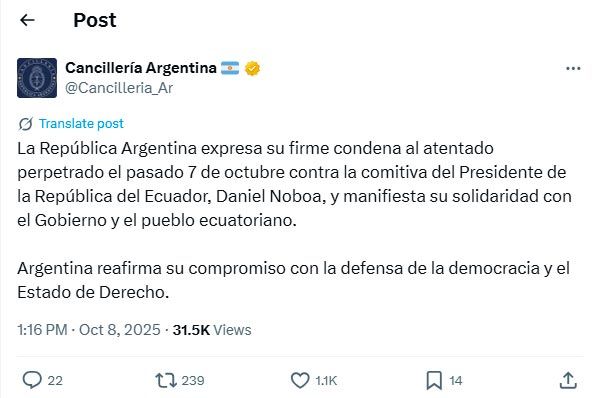 X Cancillería Argentina 08102025