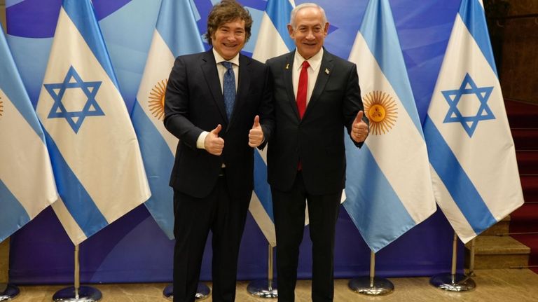 Javier Milei junto a Benjamín Netanyahu