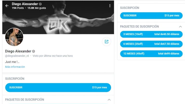 Perfil en OnlyFans de @diegoalexander_rd