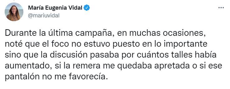 El mensaje de María Eugenia Vidal.
