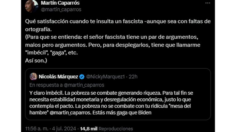Martín Caparrós se cruzó con Nicolás Márquez 20240705