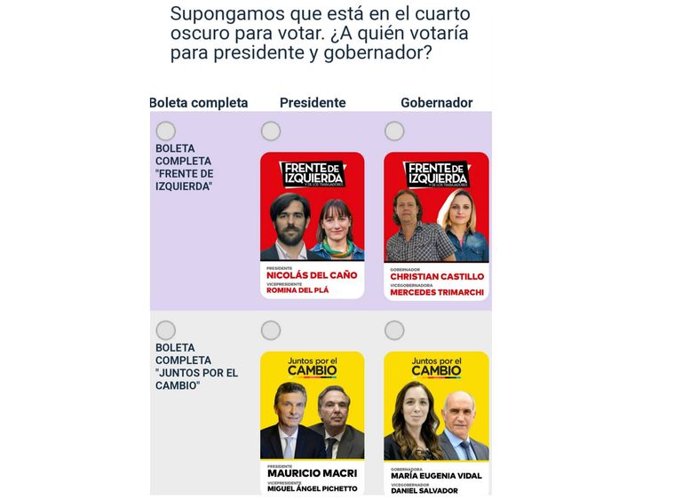 Opción boleta corta o boleta completa
