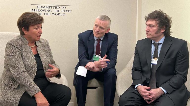 Javier Milei y Kristalina Georgieva 20240128
