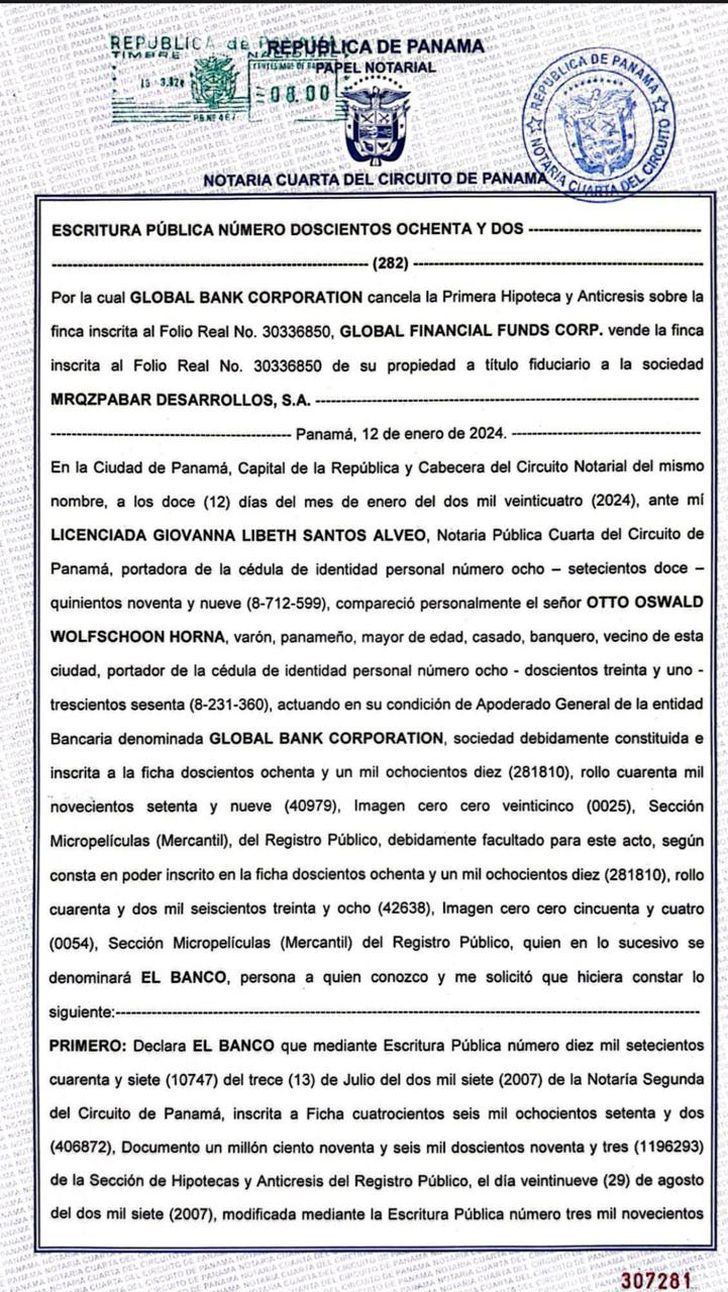 Escritura Panamá