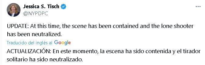 Comunicado de Jessica Tisch