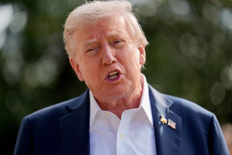 President Trump Departs White House For New York