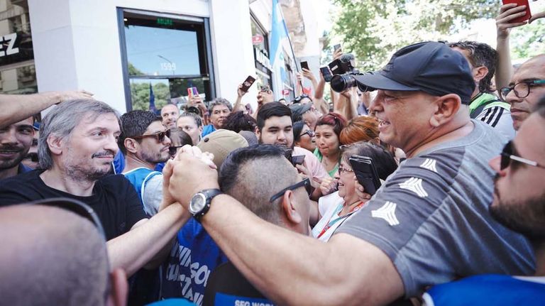 Máximo Kirchner en la movilización de la CGT