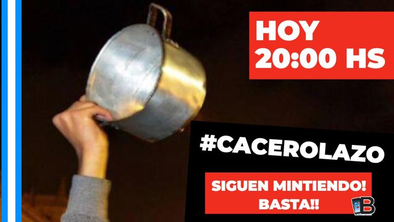 Convocatoria al cacerolazo del lunes 1 de marzo.