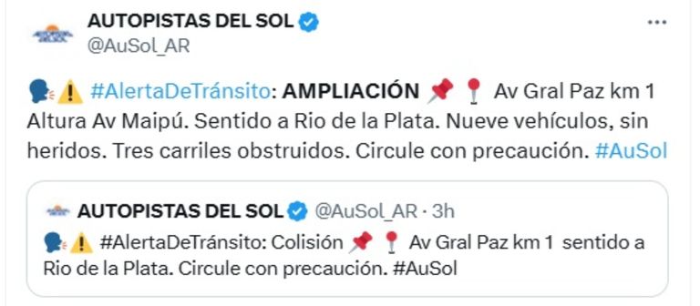 un micro chocó a nueve autos que estaban frenados en el tránsito