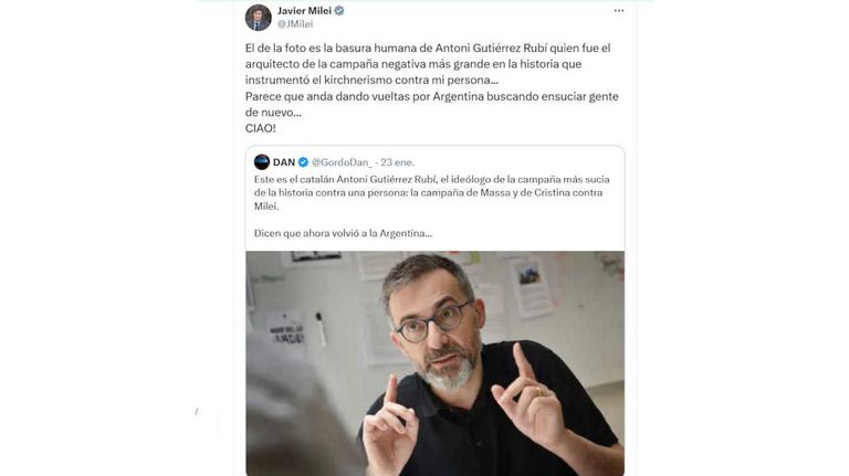 Javier Milei X 20250411
