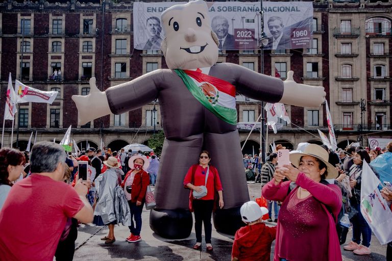 President Lopez Obrador Holds Rally On 85th Anniversary Of Oil Expropriation Day