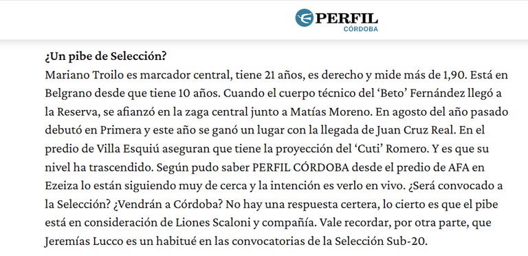 troilo a la seleccion