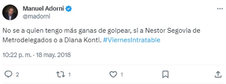 Tweets del economista Manuel Adorni 20231129