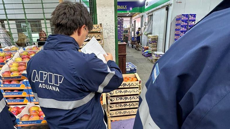 Operativo AFIP en el mercado central.