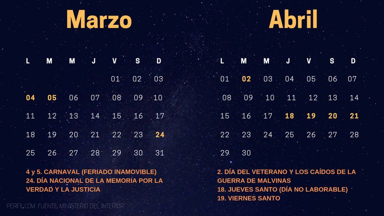 calendario de feriados 2019
