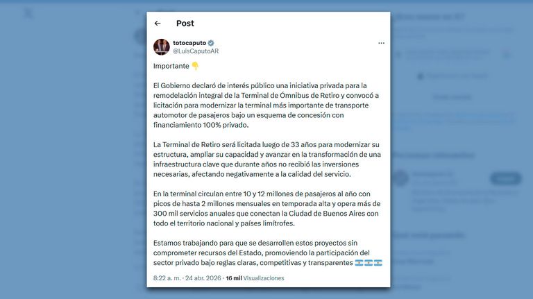Posteo Luis Caputo 24042026