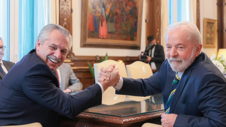 Alberto Fernández junto a Lula da Silva