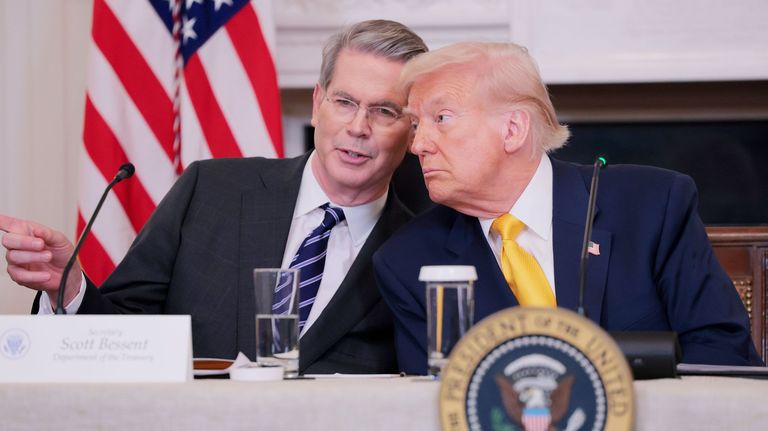 Scott Bessent and Donald Trump.