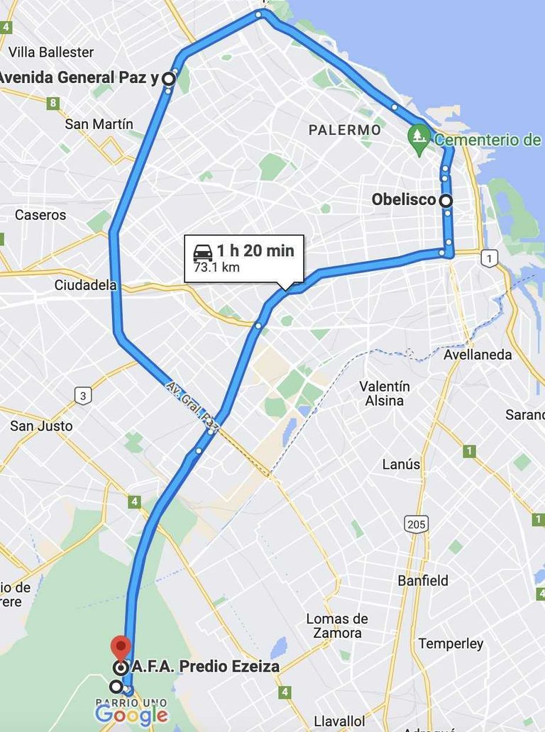 Recorrido caravana Selección 20221219