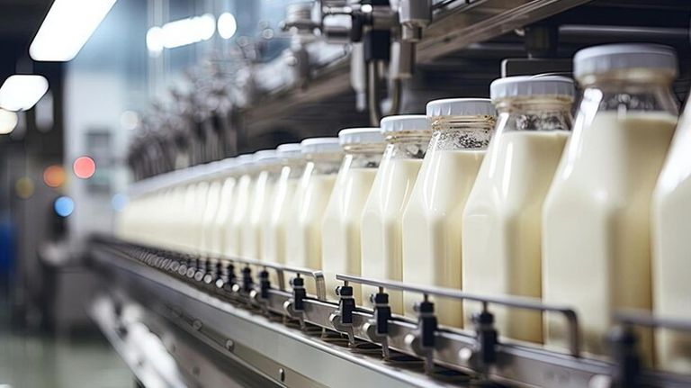 Botellas de leche, producción