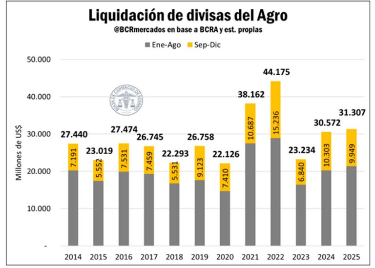 Liquidación de divisas por año 01092025
