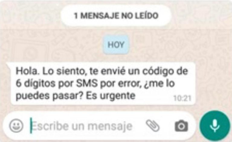 Engaño a través de Whatsapp