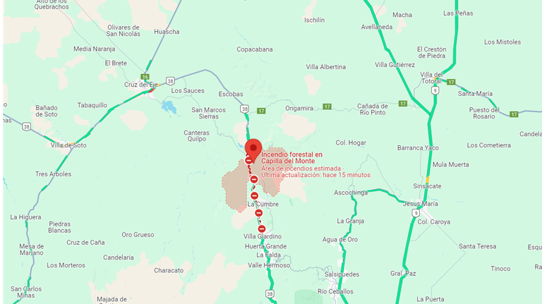 incendios forestales en Cordoba