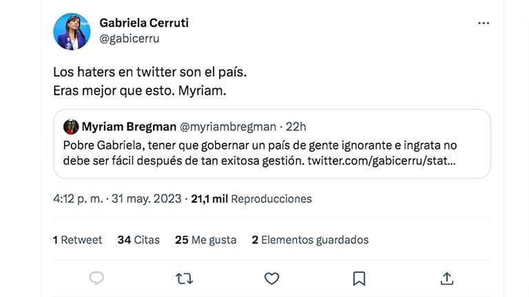 Mensajes de Gabriela Cerruti
