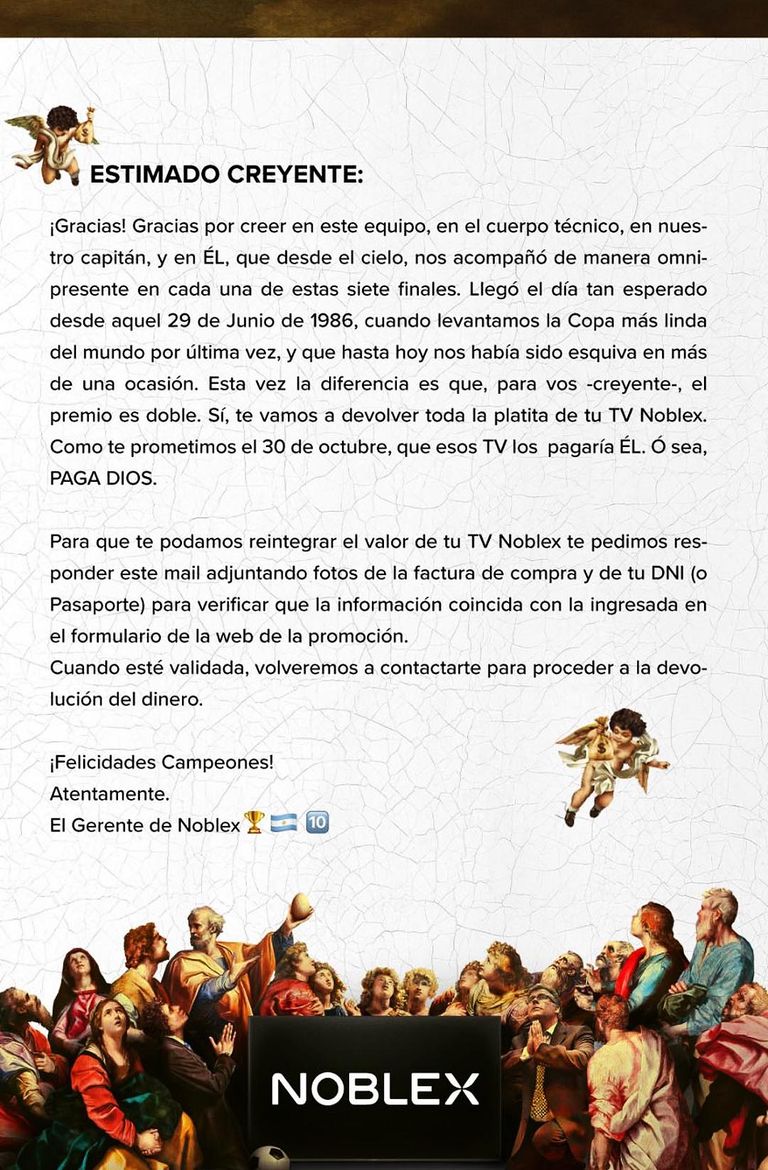 Mensaje de Noblex