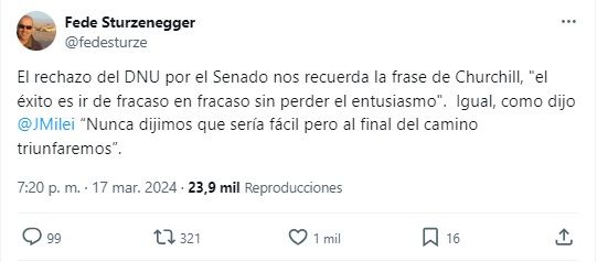 Hilo de Sturzenegger defendiendo el DNU 20240317