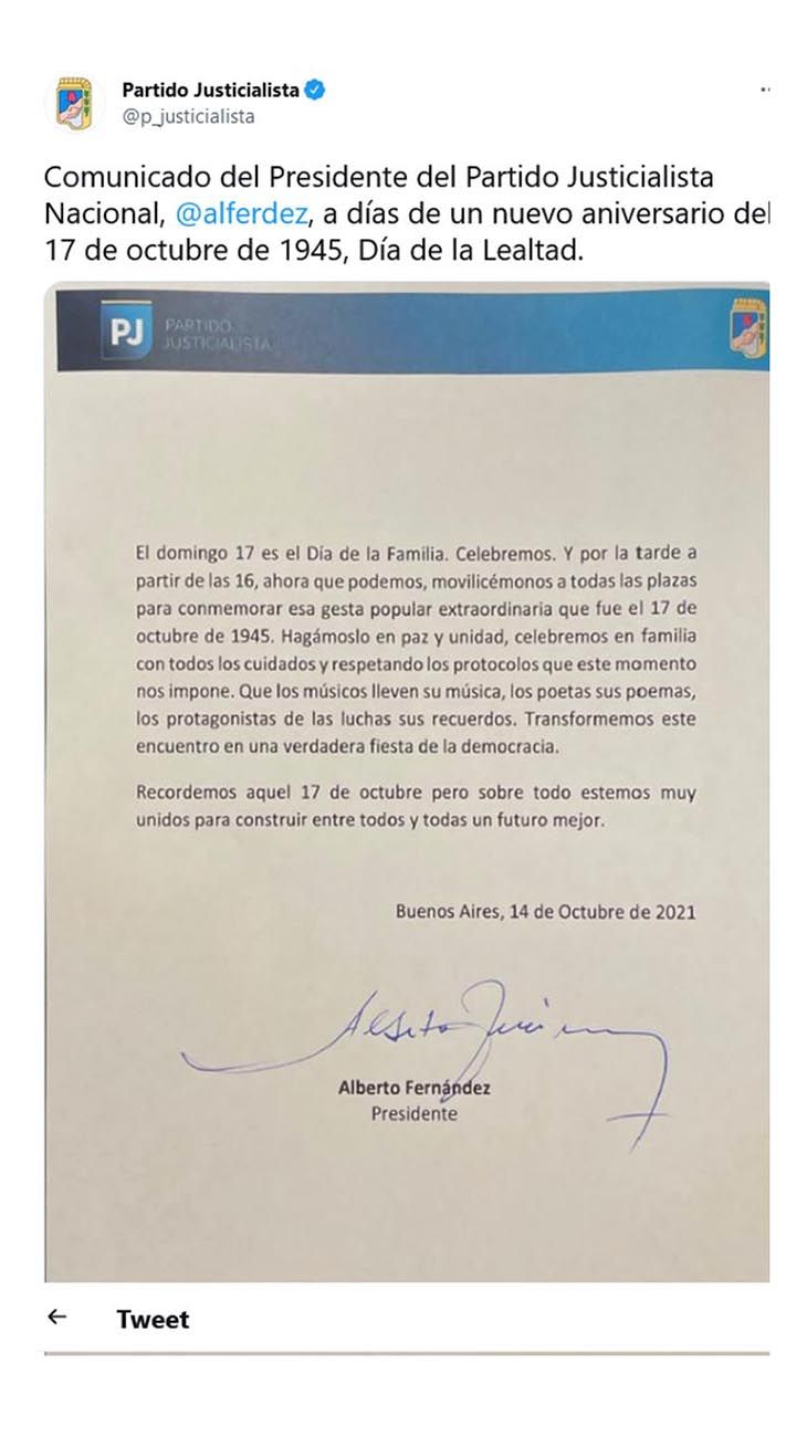 Partido Justicialista Nacional 20211014