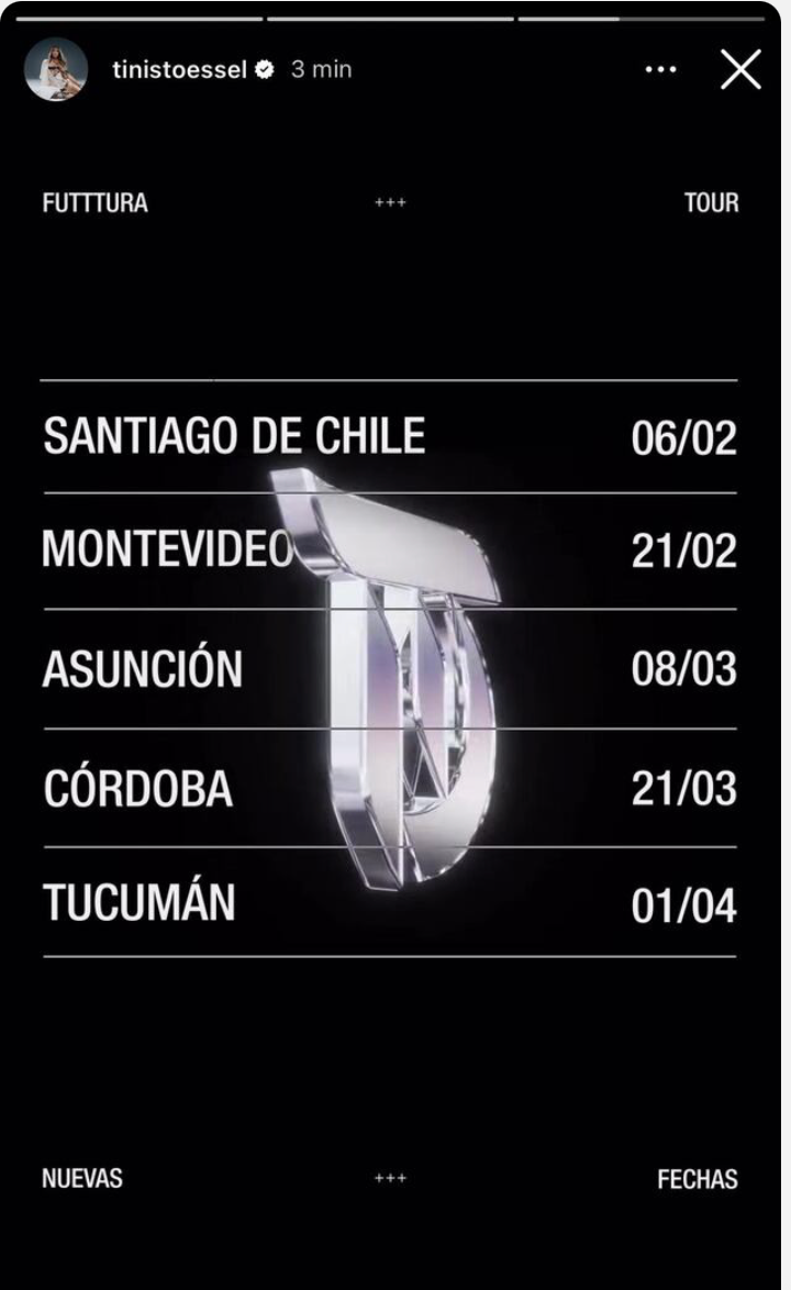 Fechas del nuevo show de Tini