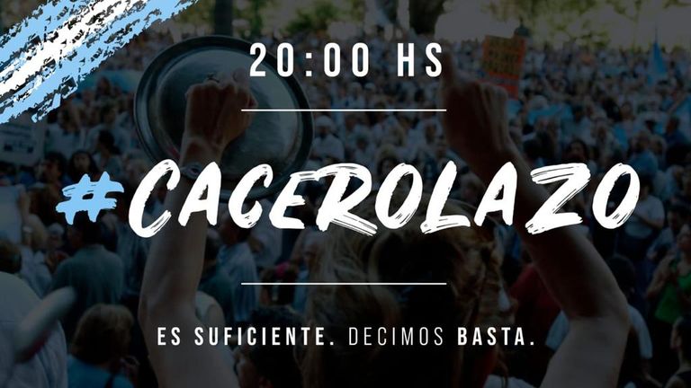 Convocatoria al cacerolazo del lunes 1 de marzo.