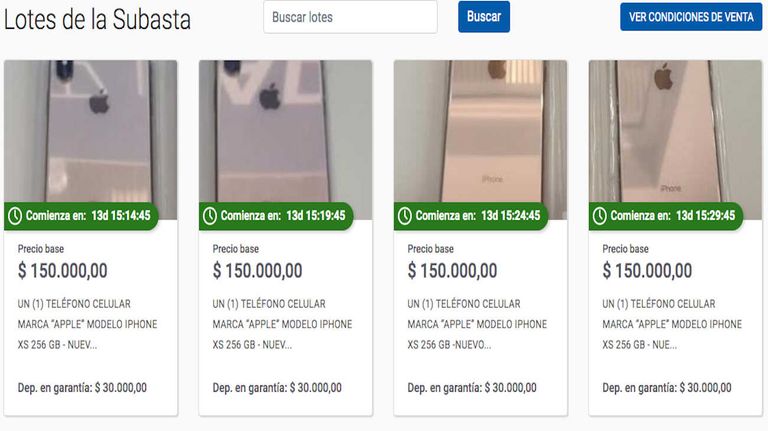 Subasta TELEFONOS CELULARES 20240328