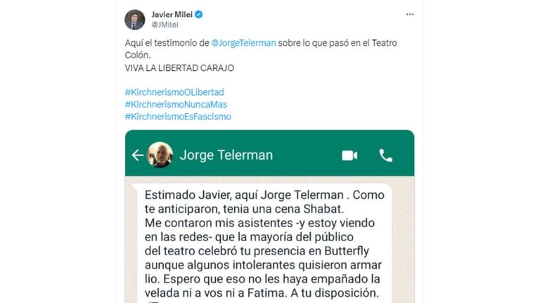 Javier Milei y Jorge Telerman