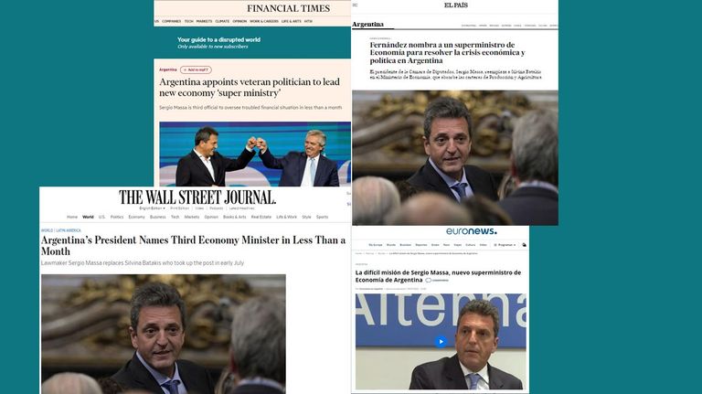 Sergio Massa y el reflejo de su llegada en los medios internacionales 20220729