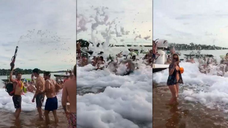 Una fiesta de la espuma que se celebró este fin de semana en Corriente.