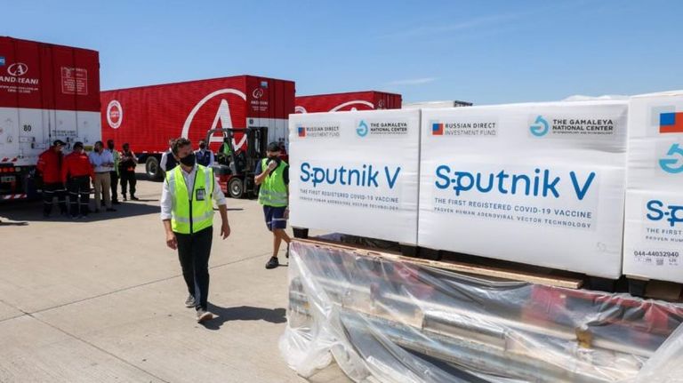 Cargamento de vacunas Sputnik V.