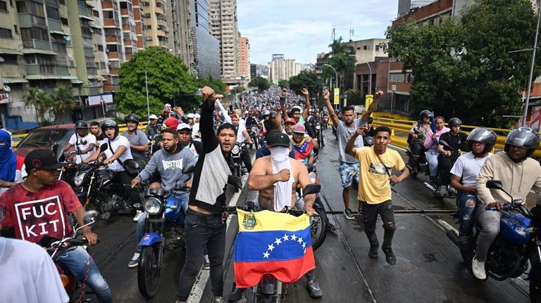Protestas en Caracas contra un nuevo gobierno de Nicolás Maduro