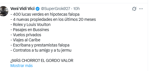 Algunas de las respuestas de X al
