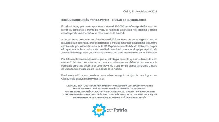 Comunicado Leandro Santoro