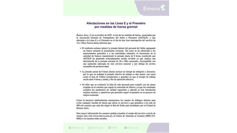 Comunicado Emova