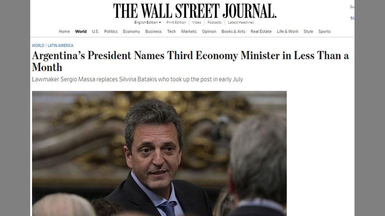 Sergio Massa y el reflejo de su llegada en los medios internacionales 20220729