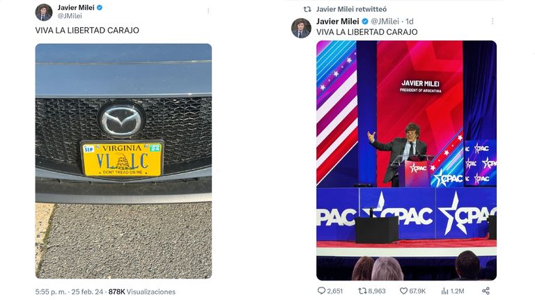 Tweets de Javier Milei
