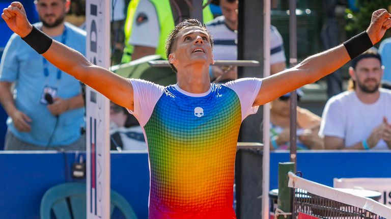 Federico Coria, ganando en el Argentina Open.