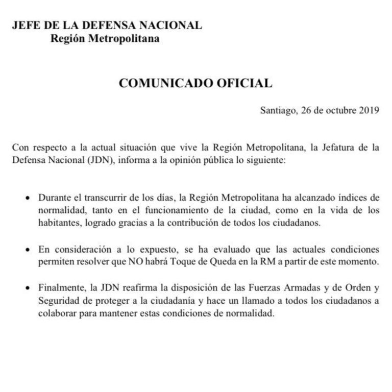 comunicado chiole 10262019
