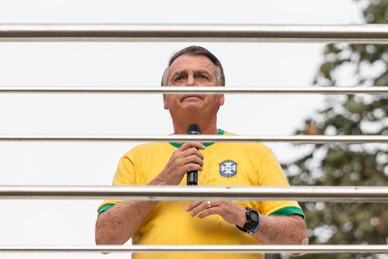 Former President Bolsonaro Holds Rally Against Brazil's X Ban